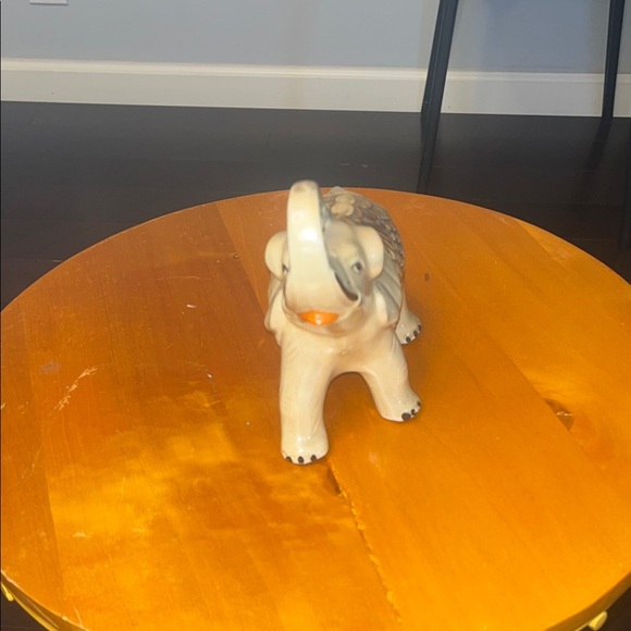 Handcrafted Elephant Figurine in Cream and Brown - Picture 2 of 5